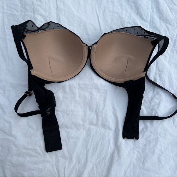 Aerie Black Floral Real Power Plunge Push Up Bra, 34B - Picture 8 of 9